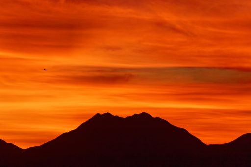 An aerial shot of a mountain at sunset in Park City, Utah, United States of America