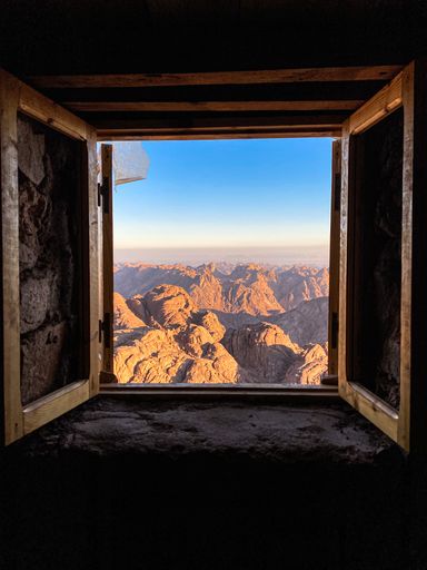 The view of the Mount Sinai from a window