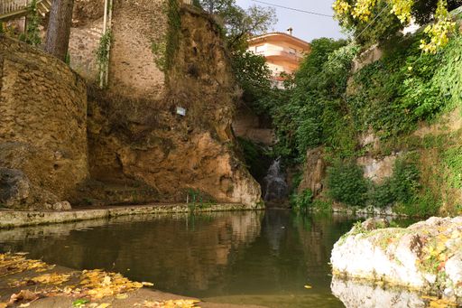 A small pond in city of Letur, Castilla La Mancha, Albacete, Spain