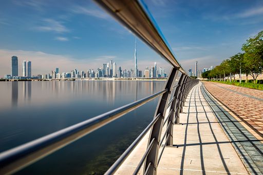 The skyline of Dubai at midday