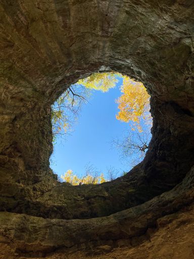 A beautiful low angle shot of a Selim cave in Hungary