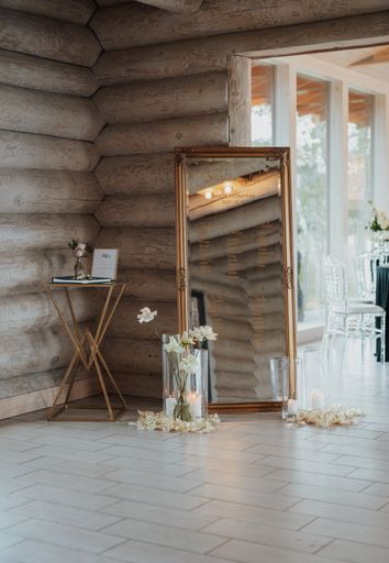 A vertical shot of event decorative arrangements