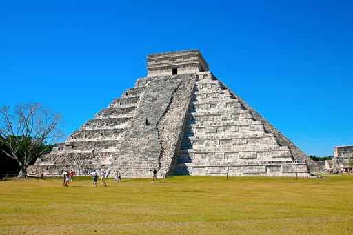A Cuculcan Pyramid at Chichen Itza in Cancun, Mexico