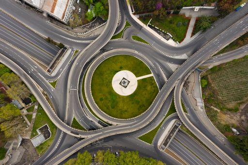 Drone shot of Tbilisi on Lock down April 2020 due to Coronavirus
