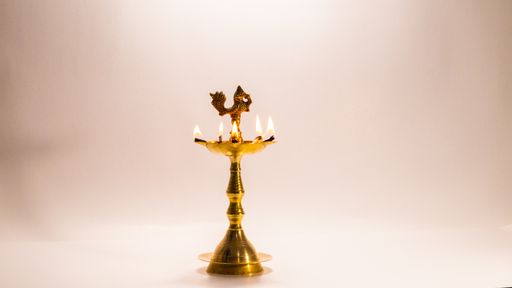 A closeup of Nilavilakku, traditional lamp used commonly in Kerala as well as in Tamil nadu.