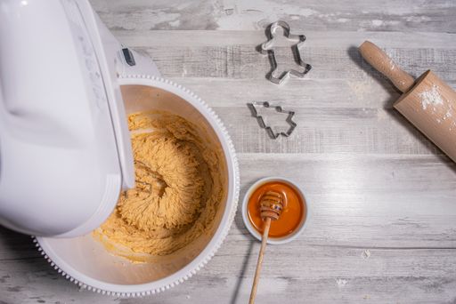 A closeup of the material for making gingerbread and cinnamon cookies.
