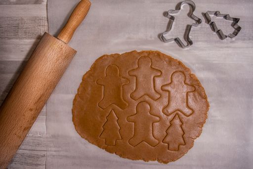 A closeup of the material for making gingerbread and cinnamon cookies.