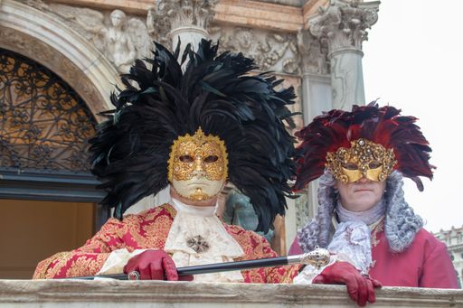 Two aristocratic men during the Carnival in Venice