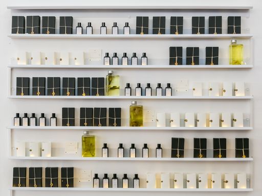 A beautiful shot of items on display at exhibitor stand at hand-made design fair