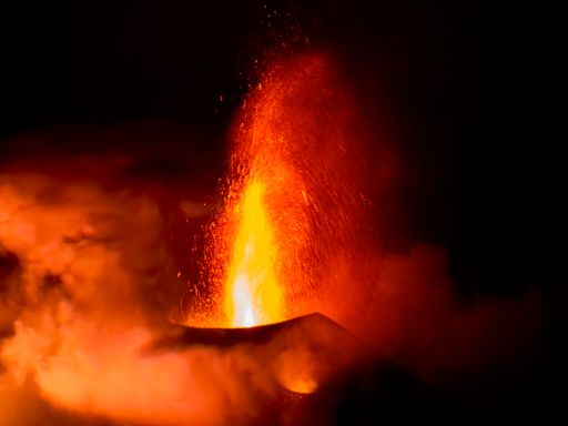 A lava from a volcano eruption