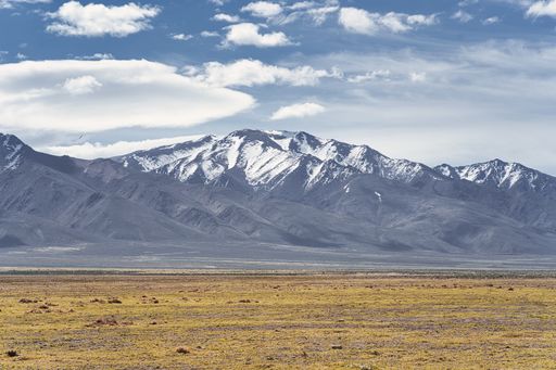 A beautiful mountain landscape under a cloudy sky in Nevada