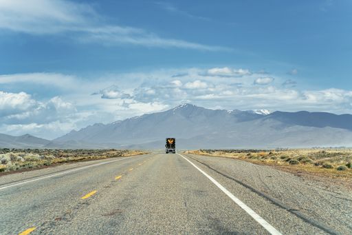 A beautiful Commercial truck on HWY 95 NB in Nevada, USA