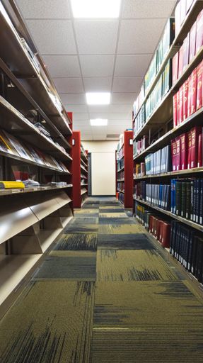 A beautiful design of Hundreds of books, magazines, and reading material in a library, Loma Linda, USA