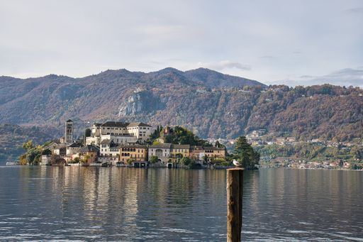 The Lake Orta and San Giulio island in the Province of Novara in Italy