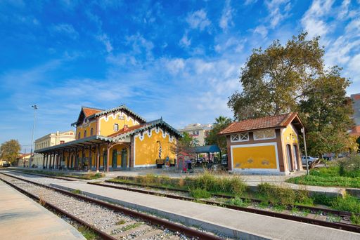 Volos Railway Station is a railway station in Volos, Greece. It is located in the city, next to the port. The station opened on April 22, 1884