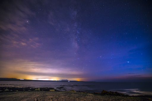 A breathtaking scenery of sunset over Salinas del Janubio on the island of Lanzarote, Canary Islands, Spain