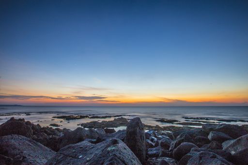 A breathtaking scenery of sunset over Salinas del Janubio on the island of Lanzarote, Canary Islands, Spain