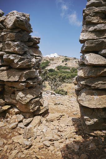 A vertical view of Aghios Ioannis Theologos Monastery, Amorgos island - Greece
