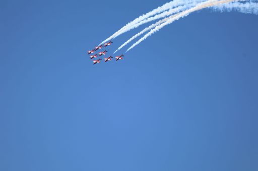 Canadian snowbirds perform with smoke trails at San Francisco Fleet Week