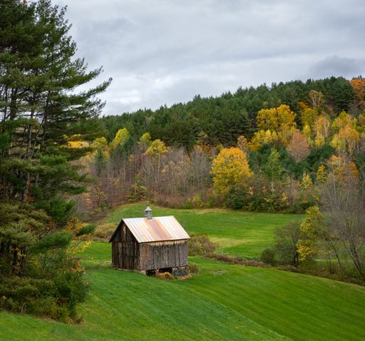 Beautiful autumn view in Sleepy Hollow Farm, Woodstock, Vermont
