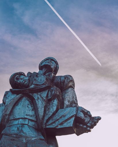 Soviet heritage statue in Dilijan