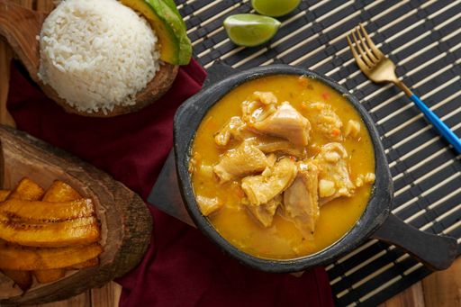 A closeup of delicious food on a wooden table