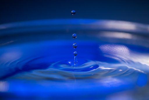 A selective focus shot of waterdrop splash