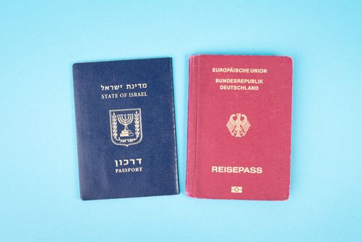 Israeli and german passport, travel documents, id card, citizenship