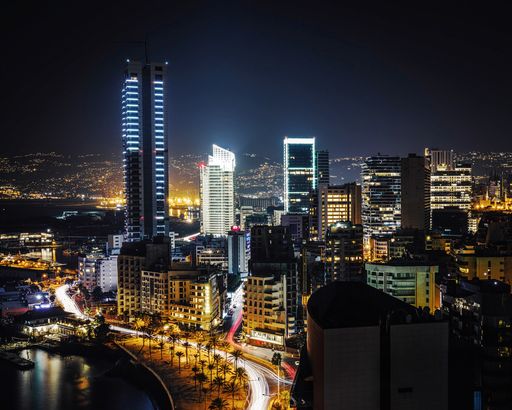 A night view of Beirut before the explosion
