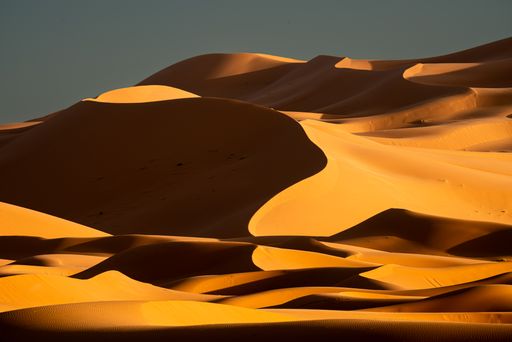 A sunset view in Sahara Desert Morocco