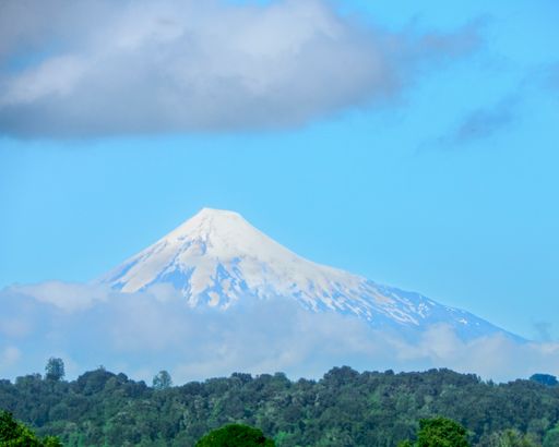 A beautiful shot of the Volcano Osorno in Chile under the cloudy skies