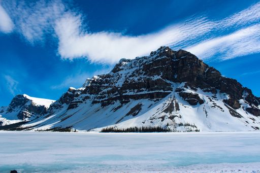 The beautiful scenery of Banff National Park in Alberta, Canada during winter