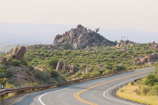 The beautiful view of the highway in Arizona