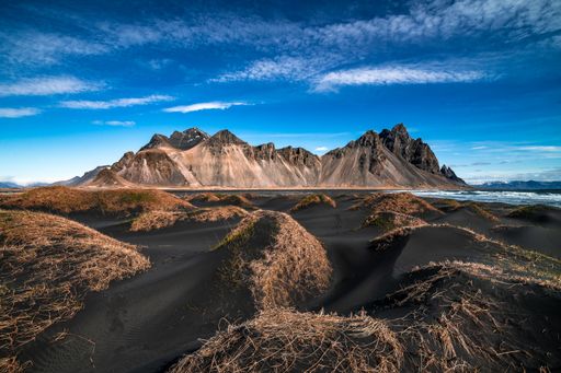 A beautiful scene of Stokksnes in the Eastern Region of Iceland