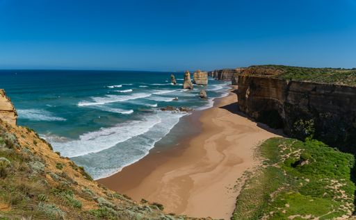 The Twelve Apostles in Glenaire, Australia on a sunny day