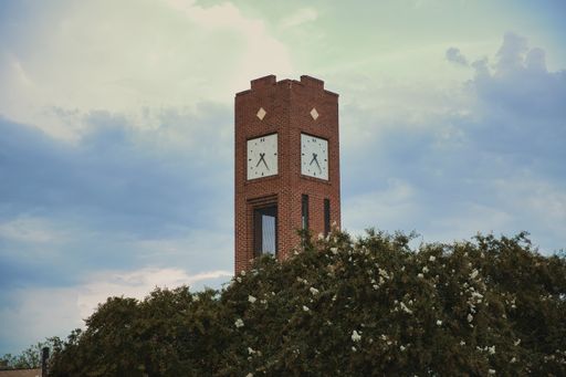The famous Simpsonville clock tower in the USA