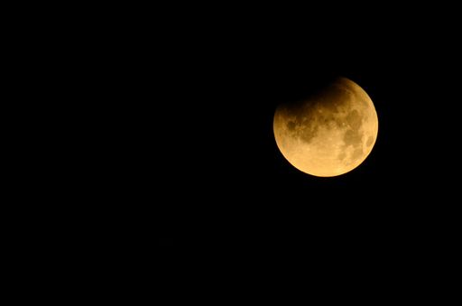 A Moon Eclipse Showing the Details of Lunar Surface during the dark night
