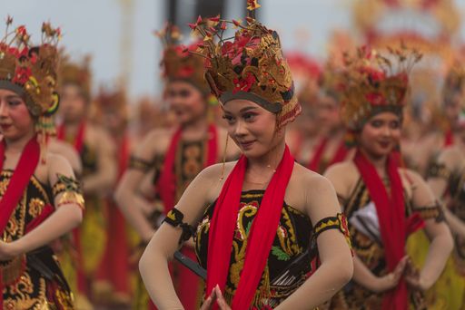 Traditional Gandrung Sewu dance performance in Indonesia