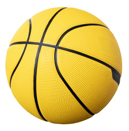Textured Yellow Basketball Isolated on White Background