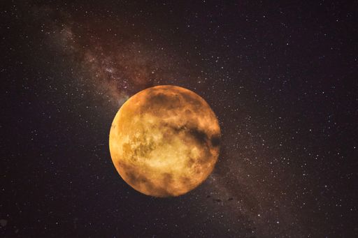 A beautiful shot of the Moon and starry universe - perfect for background