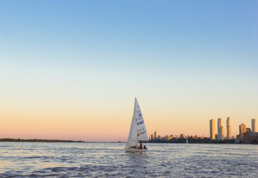 Coming Home during sunset, in Parana river.