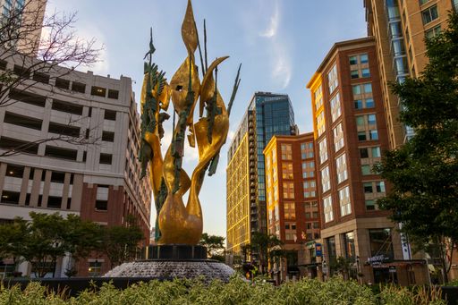 The National Katyn Memorial Park at sunset in Baltimore Maryland USA