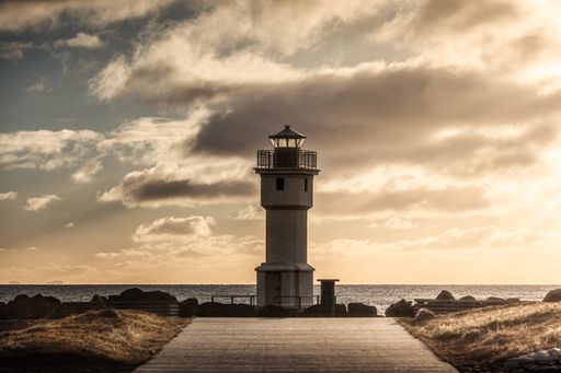 The Old Akranes Lighthouse in Akranes, Iceland