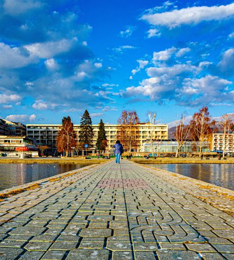 A small harbor in the city of Ohrid, Macedonia