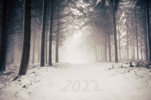 Winter Road with inprinted year 2022
