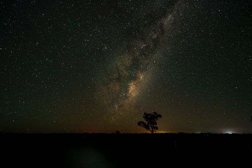 The magical milky way shining over the nature