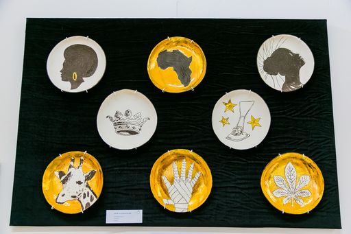 Some items on display at an exhibitor stand at a hand-made design fair