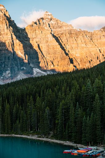 A beautiful shot of a Moraine Lake Canada