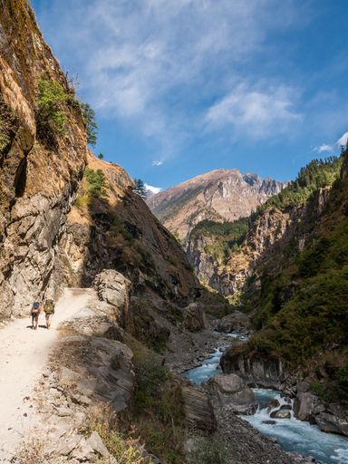 A vertical shot of Annapurna Himalayas, Nepal