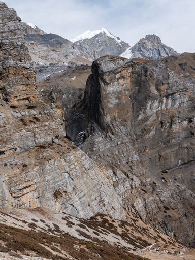 A vertical shot of Annapurna Himalayas, Nepal